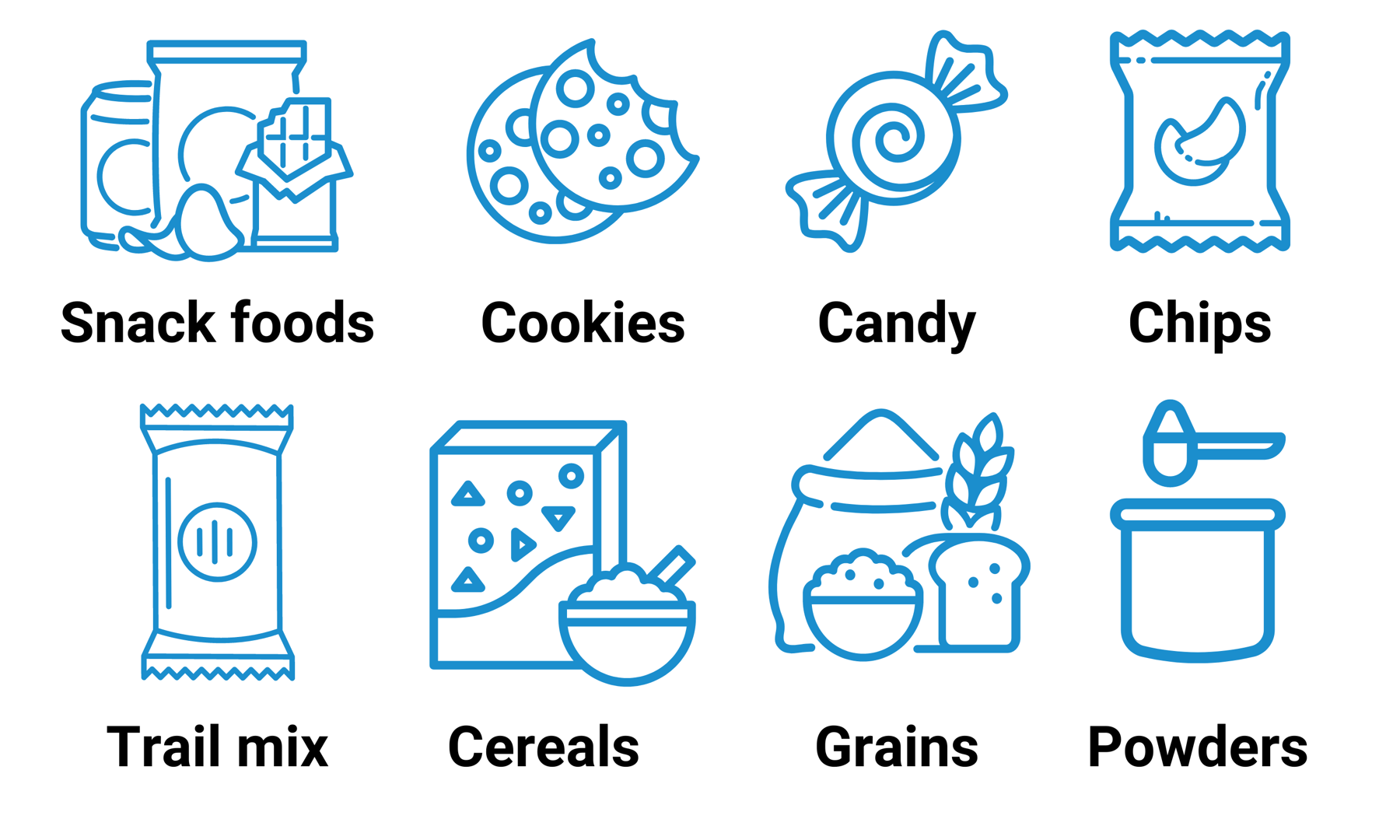 Dry Food Products Icons